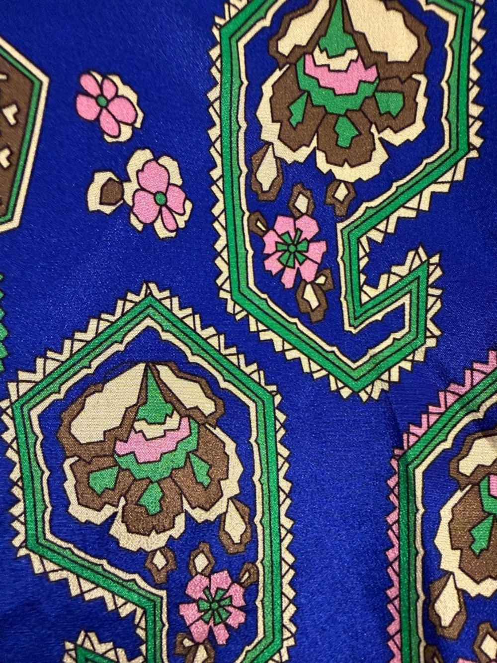 Nieves Lavi Blue Geometric Floral Pajama Set - Picture 3 of 6